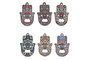 DKD Home Decor 72 Unidades Iman Metal Abridor Hamsa Multicolor 7.5 x 0.7 x 11.5 cm