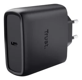 Trust Maxo Cargador GaN USB-C 65W Negro con Cable USB-C de 2m