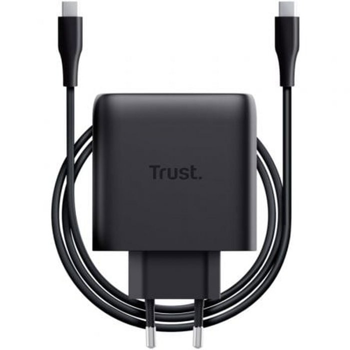 Trust Maxo Cargador de Pared GaN 65 W USB-C con Cable de 2 m Negro Trust Maxo Cargador de Pared GaN 65 W USB-C con Cable de 2 m Negro
