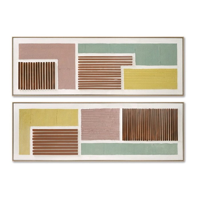 DKD Home Decor Cuadro Lienzo Moderno Surtido de 2 Piezas Multicolor