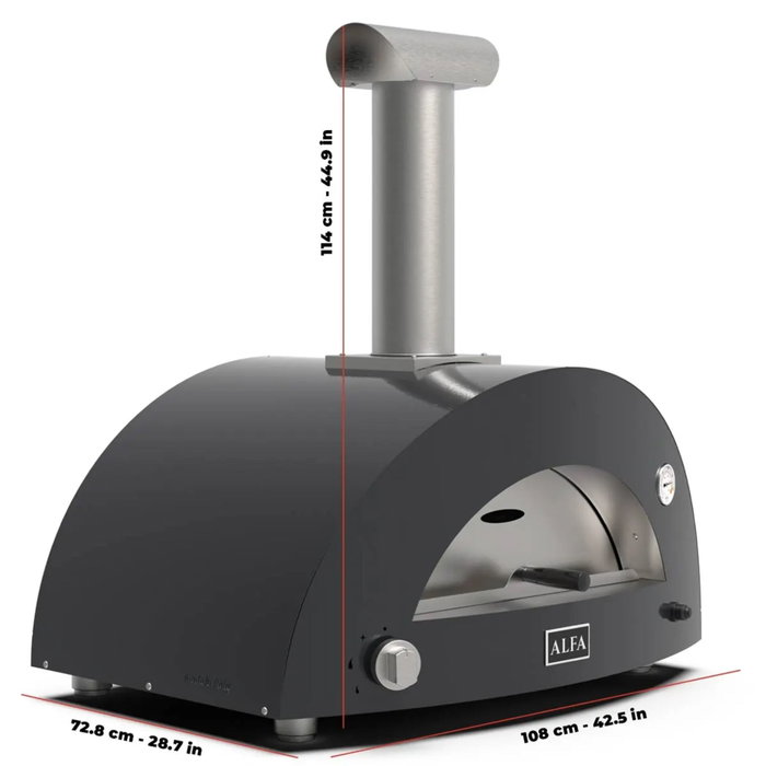 Alfa Forni Moderno 3 Pizze Hybrid slate grey
