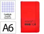 Antartik Cuaderno Tapa Dura A6, Hojas Cuadriculadas, 100 Hojas, 80gr, Rojo