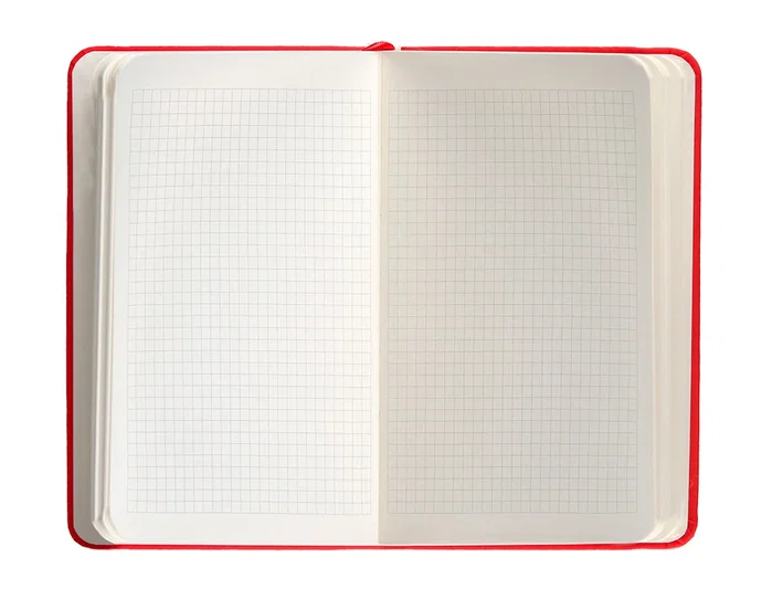 Antartik Cuaderno Tapa Dura A6, Hojas Cuadriculadas, 100 Hojas, 80gr, Rojo
