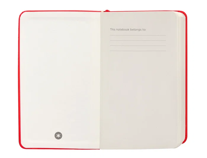 Antartik Cuaderno Tapa Dura A6, Hojas Cuadriculadas, 100 Hojas, 80gr, Rojo