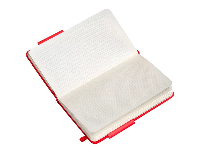 Antartik Cuaderno Tapa Dura A6, Hojas Cuadriculadas, 100 Hojas, 80gr, Rojo