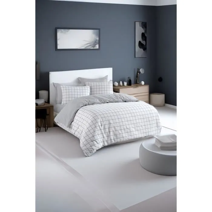 Juego de Cama con Funda Nórdica 220x240 cm y Fundas de Almohada 60x60 cm - Gris - ASI8684283344727