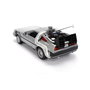 JADA TOYS DeLorean Hollywood Rides 40th Anniversary Regreso al Futuro Edición Plateada 1:24 Metal con Luz Réplica Coleccionista