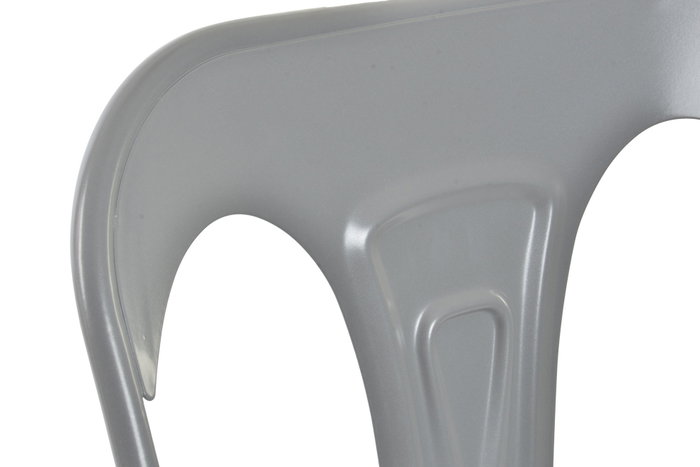 DKD Home Decor Taburete Metal con Respaldo Gris (Pack de 2)