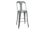 DKD Home Decor Taburete Metal con Respaldo Gris (Pack de 2)