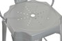 DKD Home Decor Taburete Metal con Respaldo Gris (Pack de 2)