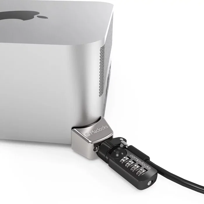 Compulocks Cerradura de Seguridad Ledge con Cable Kensington y Combinación, Adaptador Antirrobo para Apple Mac Studio, Color Negro/Plata Compulocks Cerradura de Seguridad Ledge con Cable Kensington y Combinación, Adaptador Antirrobo para Apple Mac Studio, Color Negro/Plata