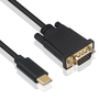 EWENT EC1052 Adaptador de Cable de Video USB Tipo C a VGA (D-Sub) de 1.8m, Full HD 1080p a 60Hz