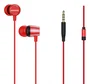 Aiwa Auriculares Intrauditivos ESTM-20RD con Micrófono, Conector Jack 3.5 mm, Cable TPE 120cm, Incluye Almohadillas (S,M,L) - Color Rojo