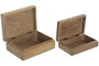 DKD Home Decor Set de 2 Cajas de Mango Lacado Blanco 25x17,5x8 cm Peces