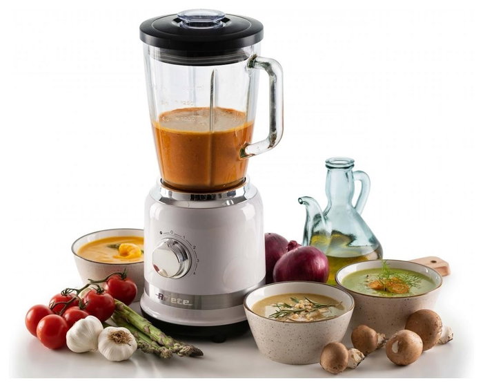 Ariete Batidora de Vaso Moderna Blanca con Vaso de Vidrio de 1,5 L Ariete Batidora de Vaso Moderna Blanca con Vaso de Vidrio de 1,5 L