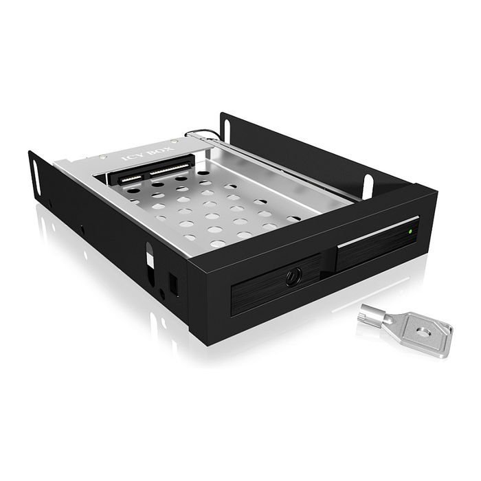 ICY BOX IB-2217StS Bandeja para Disco Duro 2.5" SATA a 3.5" Bahía para Disco Duro, Negro, Aluminio, Plástico