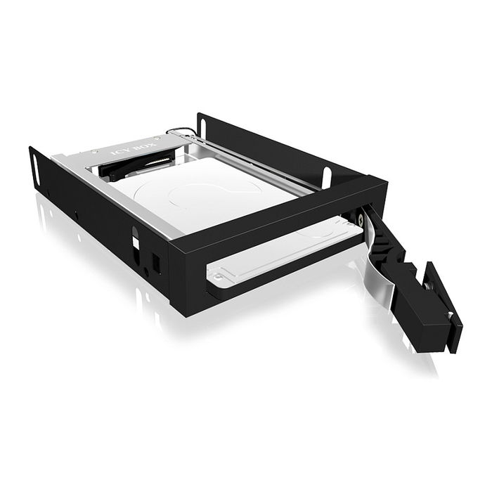 ICY BOX IB-2217StS Bandeja para Disco Duro 2.5" SATA a 3.5" Bahía para Disco Duro, Negro, Aluminio, Plástico