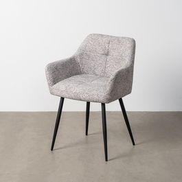 Silla Jaspeado Gris-Blanco Tejido-Metal 59 X 54 X 81 cm