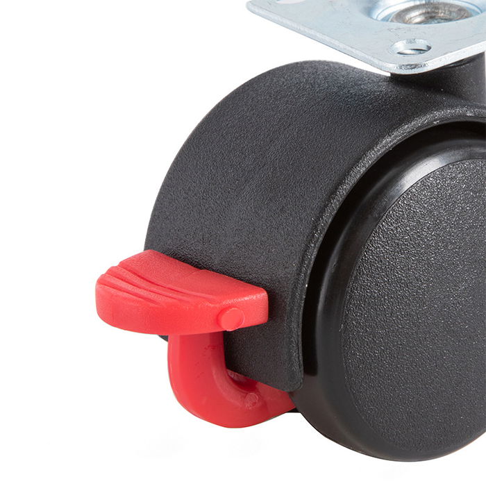 Q&Q Rueda Giratoria Modelo Kelly Ø45 Aro Doble Plástico Negro Freno