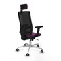 PIQUERAS Y CRESPO Silla de oficina Horna con mecanismo Sincro, Morado y Negro