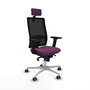 PIQUERAS Y CRESPO Silla de oficina Horna con mecanismo Sincro, Morado y Negro