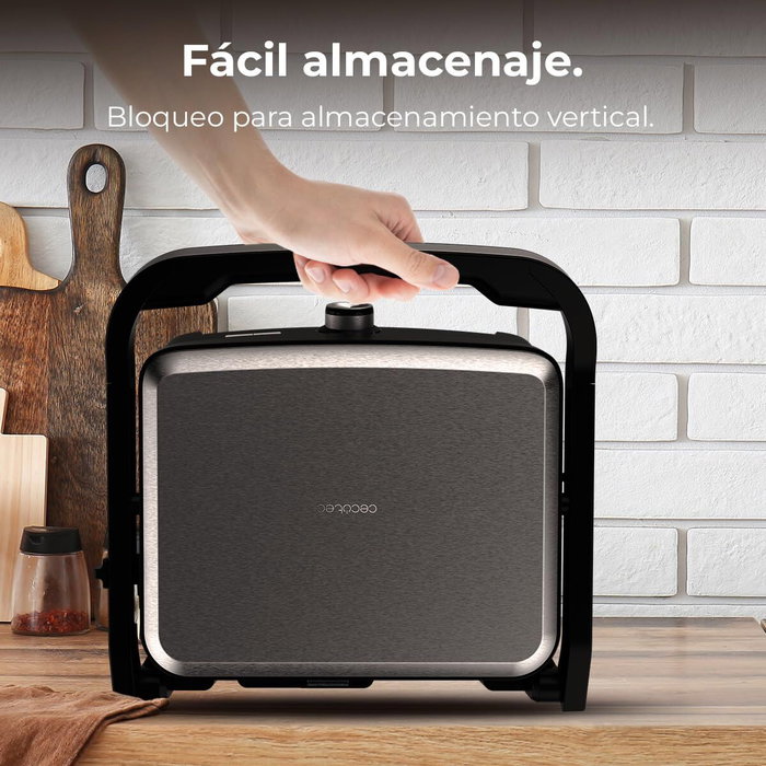 Cecotec Parrilla Eléctrica Rock'nGrill 2000 2000W apertura 180º antiadherente piedra