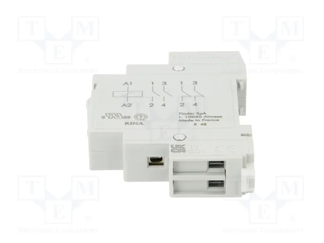 FINDER 20.22 Relé de instalación biestable 12V DC 16A NA x2