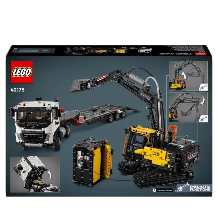 LEGO 42175 Camión Volvo FMX y Excavadora Eléctrica EC230 Set de Vehículos