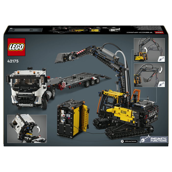 LEGO 42175 Technic Volvo FMX Truck y Excavadora EC230 Eléctrica, Juego de Construcción de 2274 Piezas para +10 Años