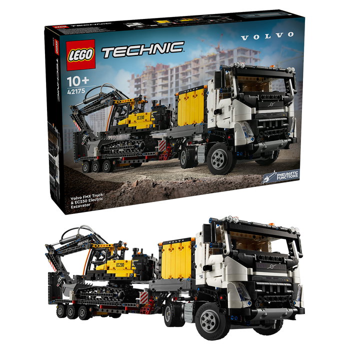 LEGO 42175 Technic Volvo FMX Truck y Excavadora EC230 Eléctrica, Juego de Construcción de 2274 Piezas para +10 Años