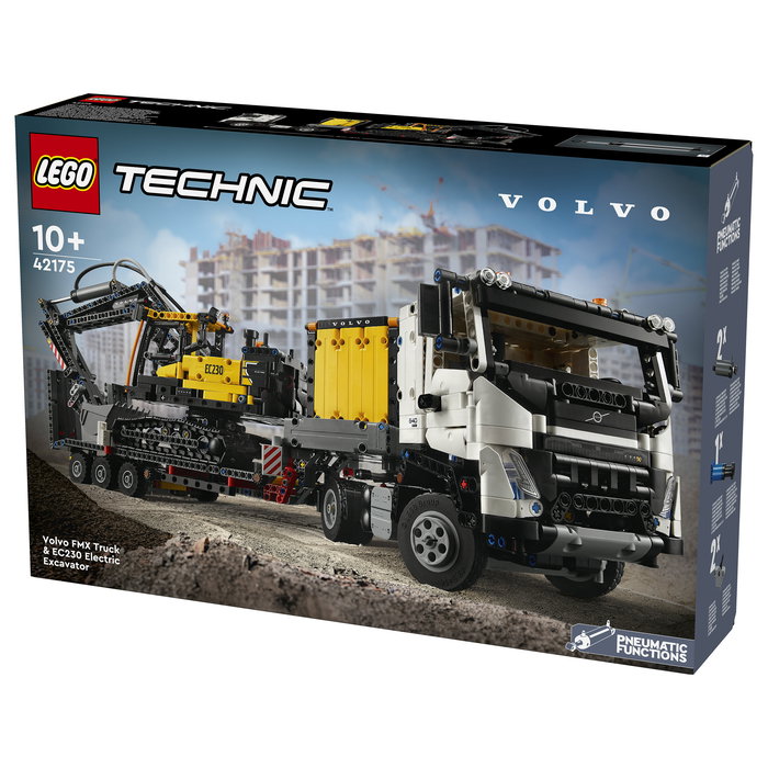 LEGO 42175 Technic Volvo FMX Truck y Excavadora EC230 Eléctrica, Juego de Construcción de 2274 Piezas para +10 Años