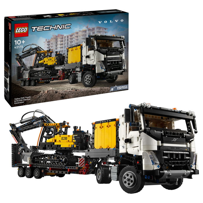 LEGO 42175 Technic Volvo FMX Truck y Excavadora EC230 Eléctrica, Juego de Construcción de 2274 Piezas para +10 Años