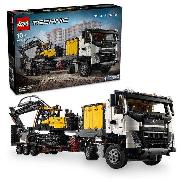 LEGO 42175 Technic Volvo FMX Truck y Excavadora EC230 Eléctrica, Juego de Construcción de 2274 Piezas para +10 Años