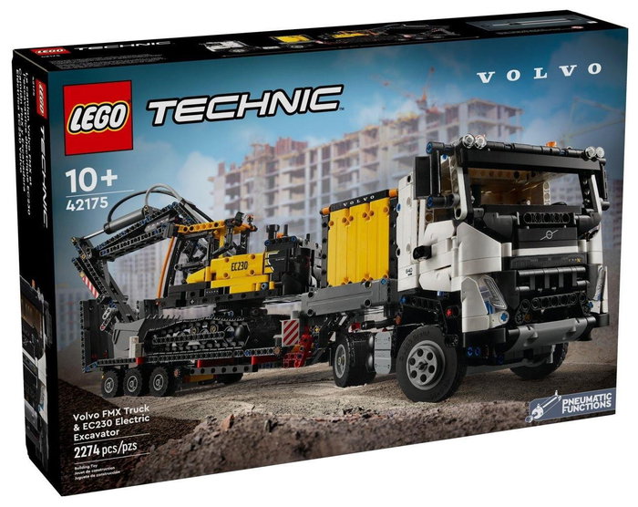 LEGO Technic 42175 Camión Volvo FMX y Excavadora Eléctrica EC230