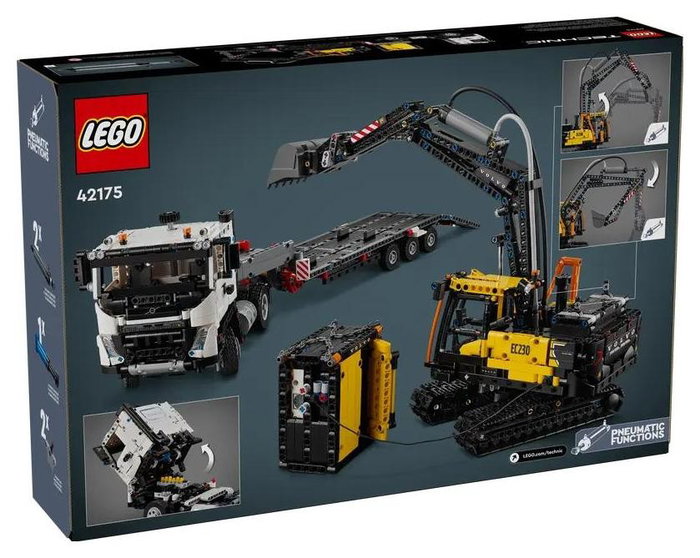 LEGO Technic 42175 Camión Volvo FMX y Excavadora Eléctrica EC230
