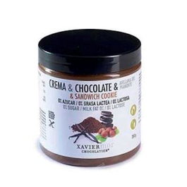 XAVIERMOR Crema Chocolate Negro Vegana Sin Azúcar con Cookies 250Gr