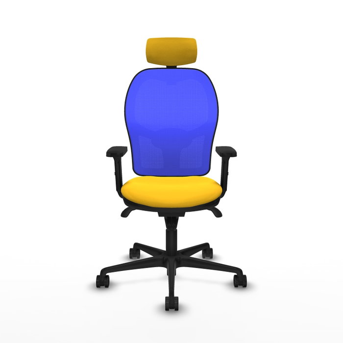 PIQUERAS Y CRESPO Silla de oficina Jorquera con mecanismo Sincro, Amarilla y Azul PIQUERAS Y CRESPO Silla de oficina Jorquera con mecanismo Sincro, Amarilla y Azul