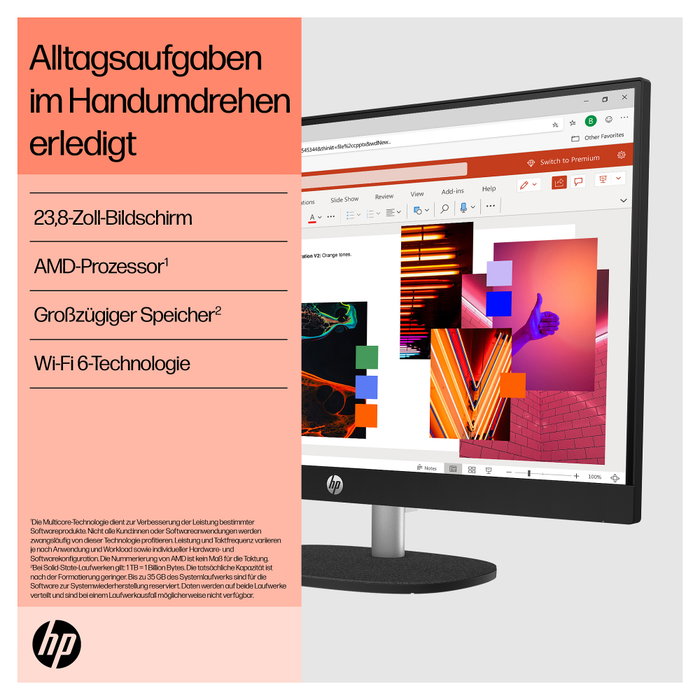 HP 23,8 pulg. FHD IPS All-in-One R5-7520U 8GB/512GB SSD Win11 24-cr0400ng