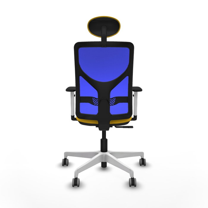 PIQUERAS Y CRESPO Silla de oficina Motilla con mecanismo Sincro, Amarillo y Azul