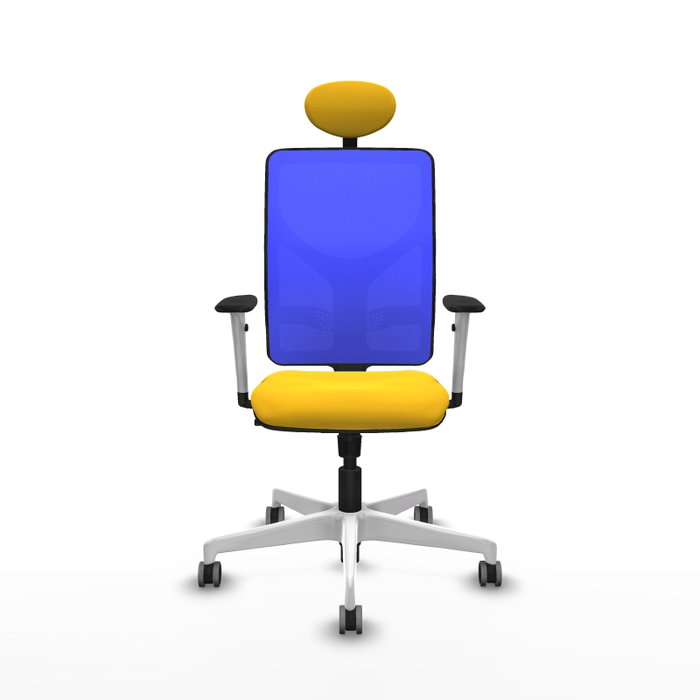 PIQUERAS Y CRESPO Silla de oficina Motilla con mecanismo Sincro, Amarillo y Azul