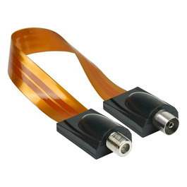 GoodConnections Adaptador para SAT/TV Fensterdurchführung S-FD26FK, 0.263 m, Tipo F Macho a IEC Hembra, Naranja