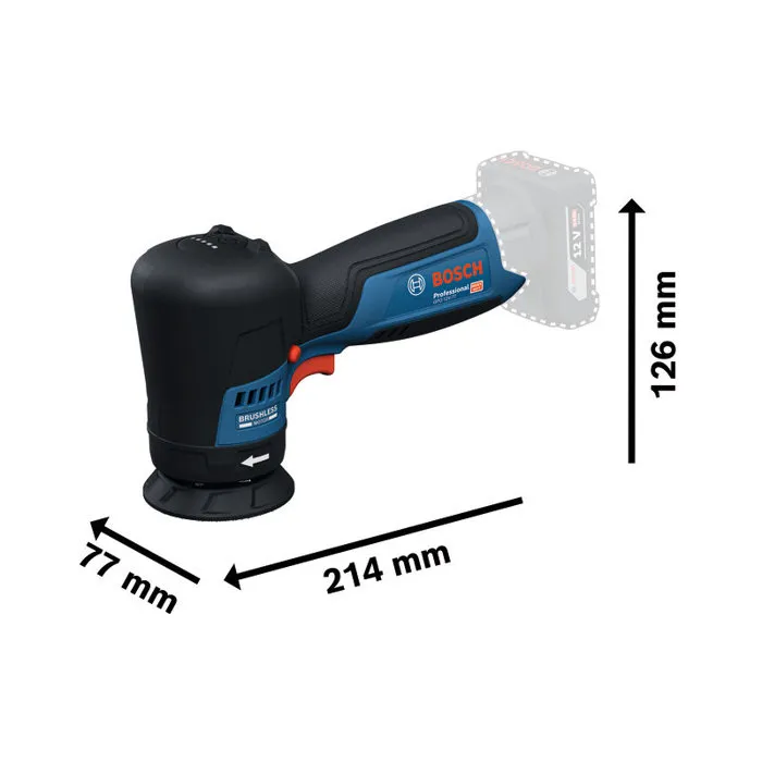Bosch Professional Pulidora Orbital Inalámbrica GPO 12V-77 12V con Plato Soporte y Plato de Pulido 77mm