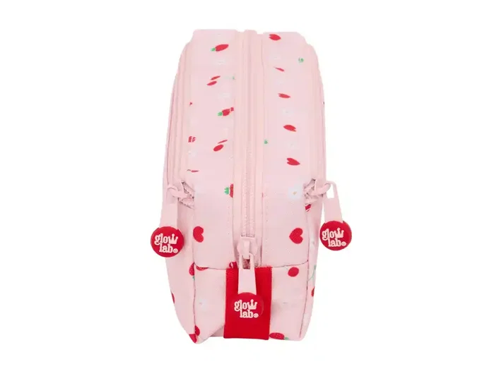 Safta Estuche Portatodo Triple Pequeño Glowlab Frutitas con Goma Elástica