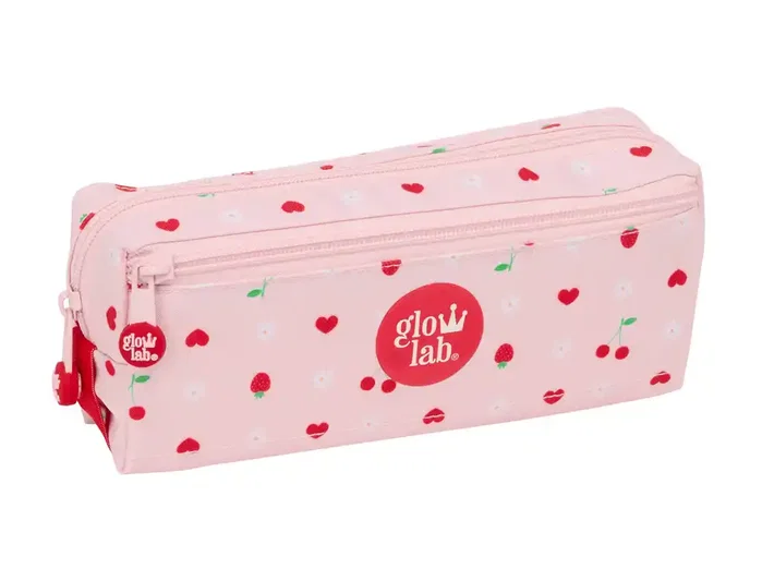 Safta Estuche Portatodo Triple Pequeño Glowlab Frutitas con Goma Elástica