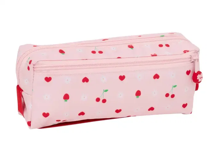 Safta Estuche Portatodo Triple Pequeño Glowlab Frutitas con Goma Elástica