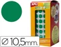 Apli Gomets Autoadhesivos Circulares 10,5mm Verde Rollo de 5192 Unidades