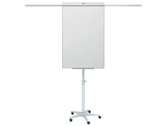 NOBO Pizarra de Conferencia Clásica Nano Clean Móvil con Brazos Extensibles, Blanca, Superficie Melamina, 1000x700 mm NOBO Pizarra de Conferencia Clásica Nano Clean Móvil con Brazos Extensibles, Blanca, Superficie Melamina, 1000x700 mm