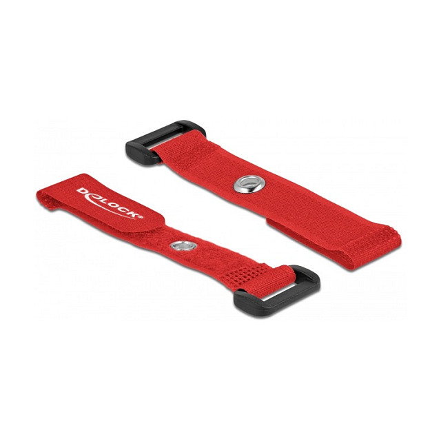 DeLOCK Bridas de cable con lazo y ojal 150 x 20 mm rojo (5 piezas)