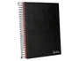 Liderpapel Cuaderno espiral A5 micro papercoat tapa forrada 140 hojas 75gr cuadro 5mm banda 5 colores 6 taladros negro