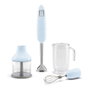 Smeg HBF03PBEU Batidora de Inmersión 700W Color Azul con Vaso y Picadora